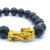 Unbranded 2pcs Feng shui Luck Black Bead Bracelet Golden Pi