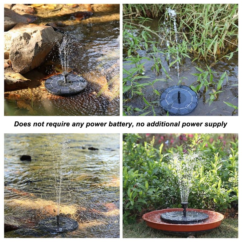 Solar Water Pump 1W 130mm Solar Panel Fountain Pump 30‑50cm
