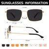 GUVIVI Rectangle Sunglasses for Womens Mens 2024 Y2k Sun Glasses