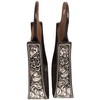 Majestic Ally Western Horse Aluminum Black Engraved Stirrups- Adults (Silver-Black)