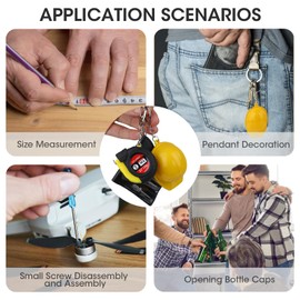 30 Pcs Mini Tool Keychains Set, Bulk Gifts includ Screwdrivers Measuring Tape Bottle Opener Helmets, Fun Construction Party Favors for Adults Men Coworker Teacher Student Trade Show Birthday Parties