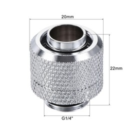 sourcing map Hose Fitting Quick Connector Set G1/4 for Water Cooling System Silver 2pcs