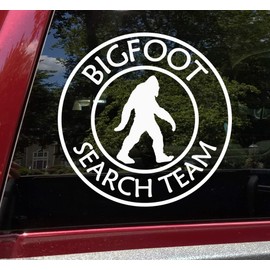 Minglewood Trading Purple - Bigfoot Search Team Vinyl Decal - PNW Creature - Die Cut Sticker - 10w x 10h inches