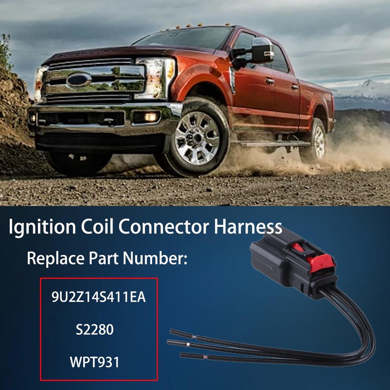 8 Pcs Ignition Coil Connector Harness Compatible with Ford 2013-2019