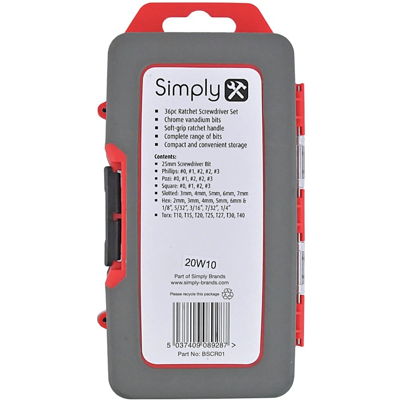 Simply Tools BSCR01 36 in 1 Precision Ratchet Screwdriver Set,