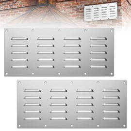 FOROIRON 2 Pack Stainless Steel Venting Panel for Grill Accessory Stainless Steel Vent Cover Grill Vent for Masonry Fire Pits and Outdoor Kitchen, 15" by 6-1/2"