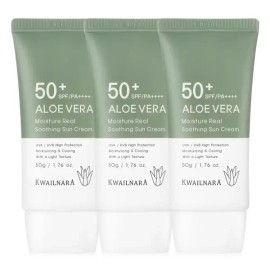 Kwinara or Fruit Land 알로에 선크림 썬크림 x 3개 / SPF50+ PA++++ 50ml 자외선차단 미백 주름개선 기능성 Aloe Sun Cream x 3 / SPF50+ PA++++ 50ml UV Protection Whitening Wrinkle Improvement Functional