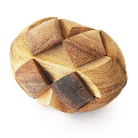 RUGBY Puzzle Game from 8 Years Difficulty Level 2/6. Made of Solid Wood with CE Standards, French Brand Le Délirant, Solution with Illustrations Included. Disassemble and Reconstruct