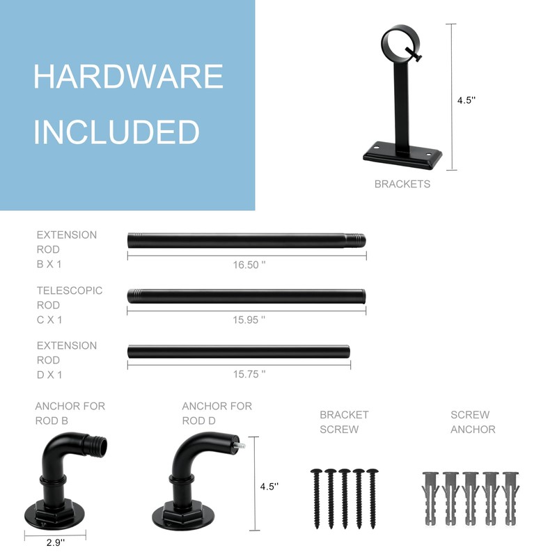 Byondeth Curtain Rods for Windows 16 to 45 Inches Adjustable