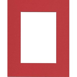 Pack of (2) 18x24 Acid Free White Core Picture Mats Cut for 12x18 Pictures in Real Red
