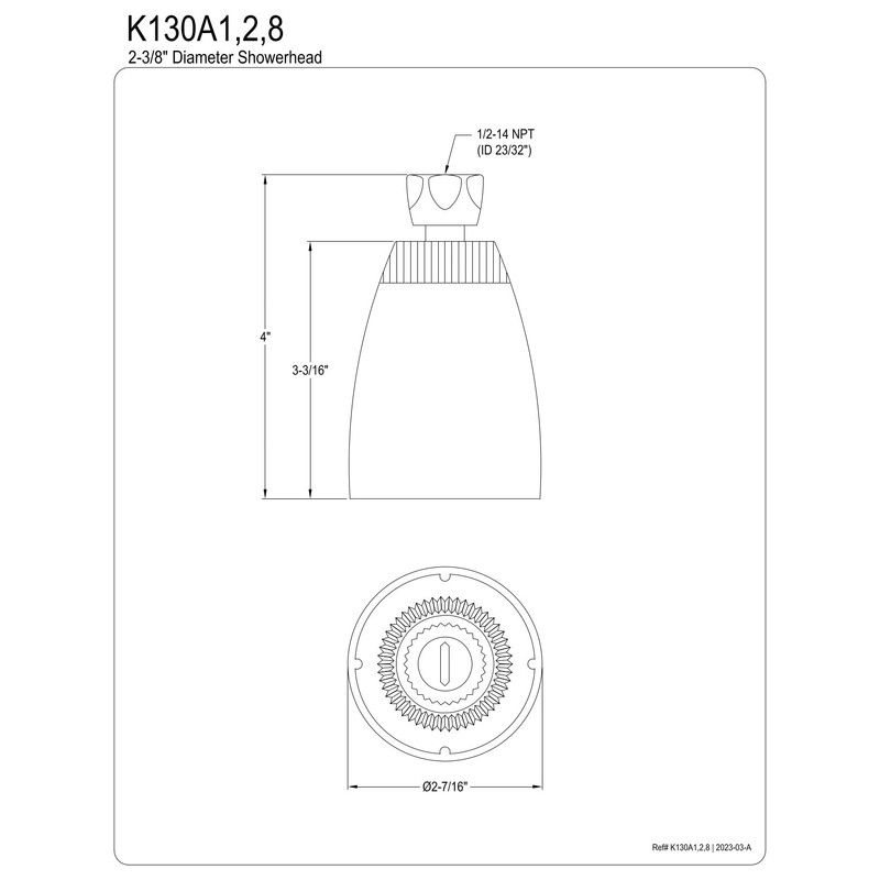 Kingston Brass K130A1 1-3/4-Inch Shower Head, Polished Chrome