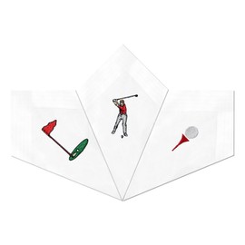 Warwick & Vance Golf Handkerchiefs with Satin Stripes, 100% Cotton, 40 x 40 cm, Pack of 3, Multi, 40 x 40 cm, multi-coloured