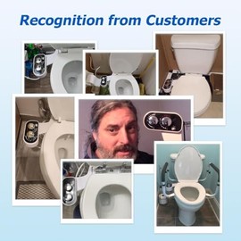 Hot and Cold Bidet Attachment for Toilet, Ultra-Slim Bidet Attachment Warm Water, Non-Electric Adjustable Pressure Self Cleaning Sprayer Nozzle Control for Posterior, Feminine Wash