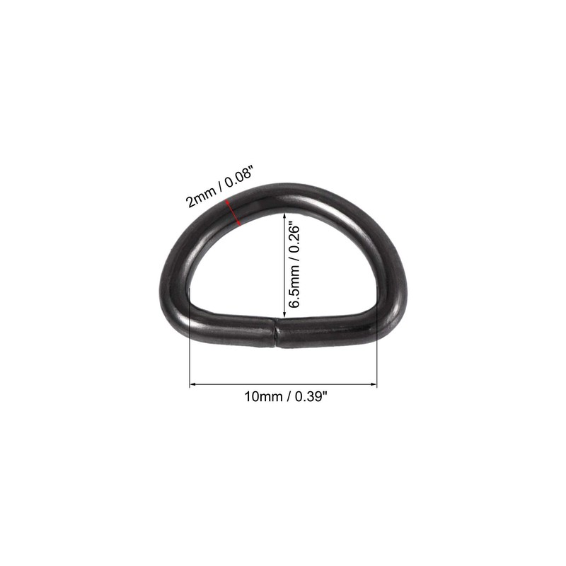 sourcing map Metal D Ring 0.39"(10mm) D-Rings Buckle for Hardware