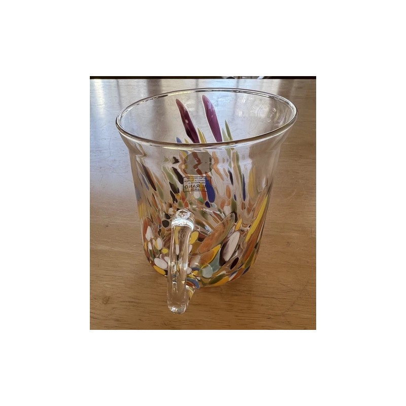 Murano NEW Murano Confetti Studio Art Glass Mug Hand Blown