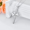 PROESS Initial Cross Necklace 925 Sterling Silver A-Z with Letters