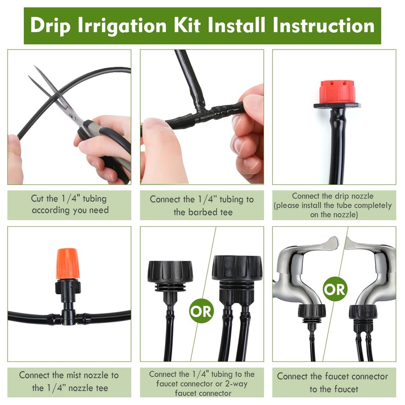 Flantor Drip Irrigation Kit, Drip Irrigation System for Garden with