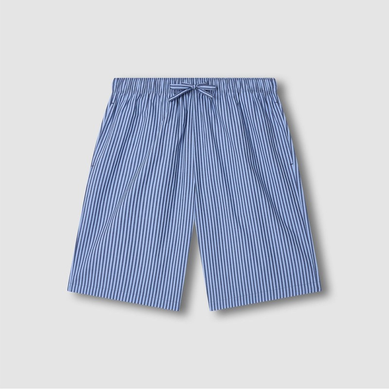 JAJU [JAJU] Men's 60s Cotton Line 5-part Pajama Set_Light Navy