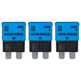 Auto Reset ATC/ATO 15 Amp Circuit Breaker Fuse for Automotive Marine RV Car Truck Audio Battery Protection Automatic Reset | Low Profile (15A, 3 Pack)