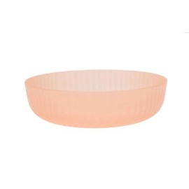 Mainstays Set of 4 | MAINSTAYS Plastic 42oz Dinner Bowls, Round Swirl Translucent • Pink