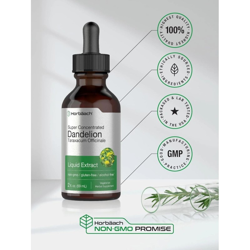 Horbäach Dandelion Root Extract | 2 fl oz | Alcohol