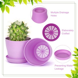 Bchjatk 8 Pcs Flower Pots,Succulent Pots,3.8" Pots for Planting.Plastic Pots for Plants,Pots for Indoor Plants,Flower Pots for Indoor Plants,Garden Pots,Herb Garden Planter,Mini Pots for Plants