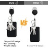 Retractable Badge Reel Heavy Duty Detachable Lanyard ID Card Holder