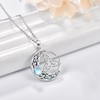 KINGWHYTE Celtic Knot Necklace 925 Sterling Silver Crescent Moon Goddess
