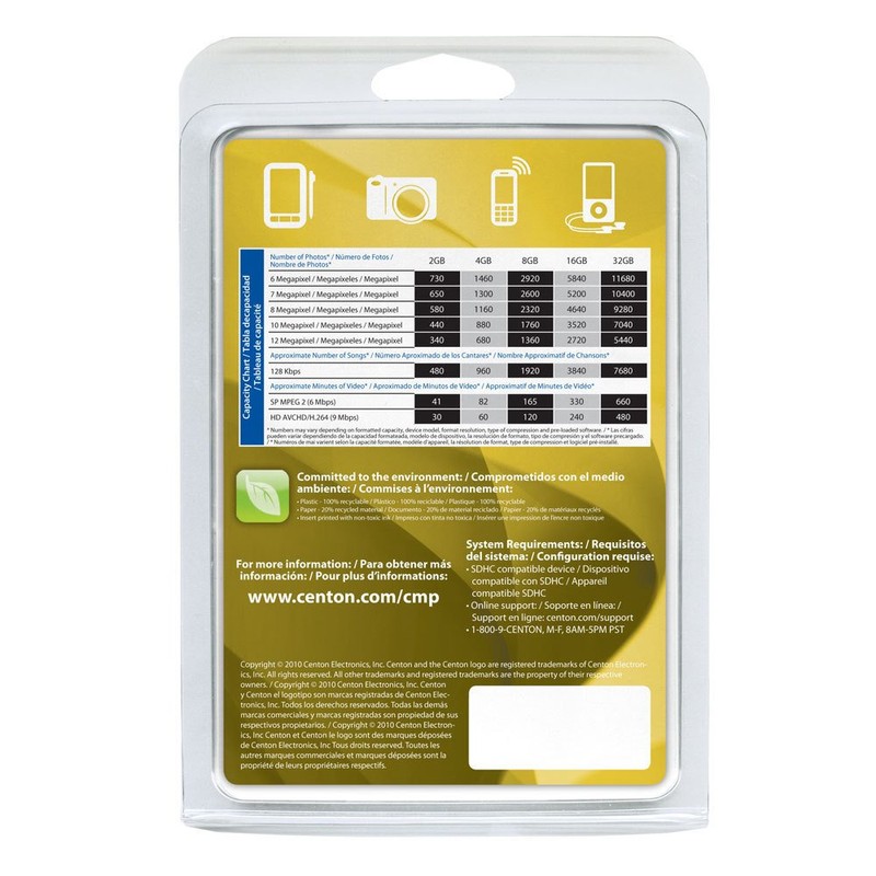 Centon 8GB Sd/sdhc Flash Memory Cards