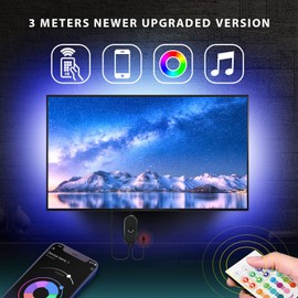Mexllex LED TV Backlights for 43''-55'' TV with Remote App Control LED TV Backlight Color Changing RGB LED Strip USB Powered (APP Control+ Remote)