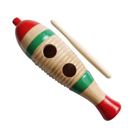 Fish Shaped Guiro Colorful Latin American Percussion Musical Instruments Wooden Nursery (S)