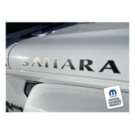 Decal Mods Sahara Hood Graphic Decals fits Jeep Wrangler (2007-2025) (Set of 2) Matte Black & Metallic Silver - CMS | UV1R7