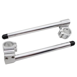 1" Riser 41mm Clip on Handlebar fit Fork Tube 41mm Racer Motorcycle handlebar bars 7/8", 41 mm Clip ons CNC Silver