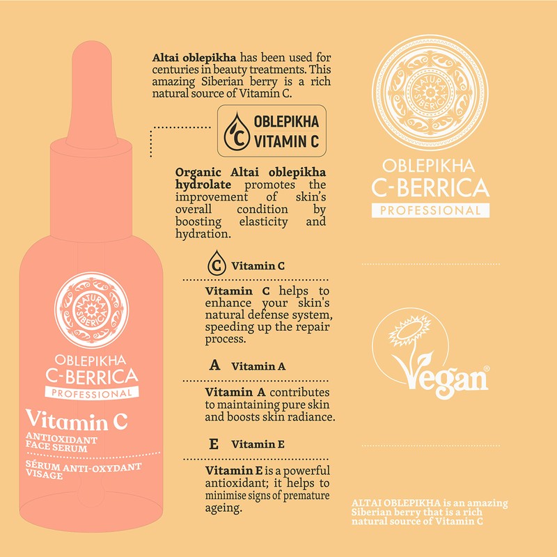 Natura Siberica Oblepikha C-Berrica Antioxidant Face Serum, 30 ml