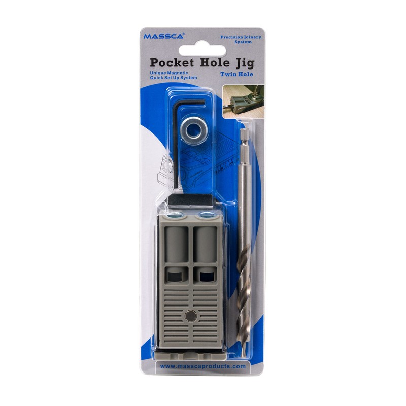 Massca Twin Pocket Hole Jig Kit – Adjustable & Easy