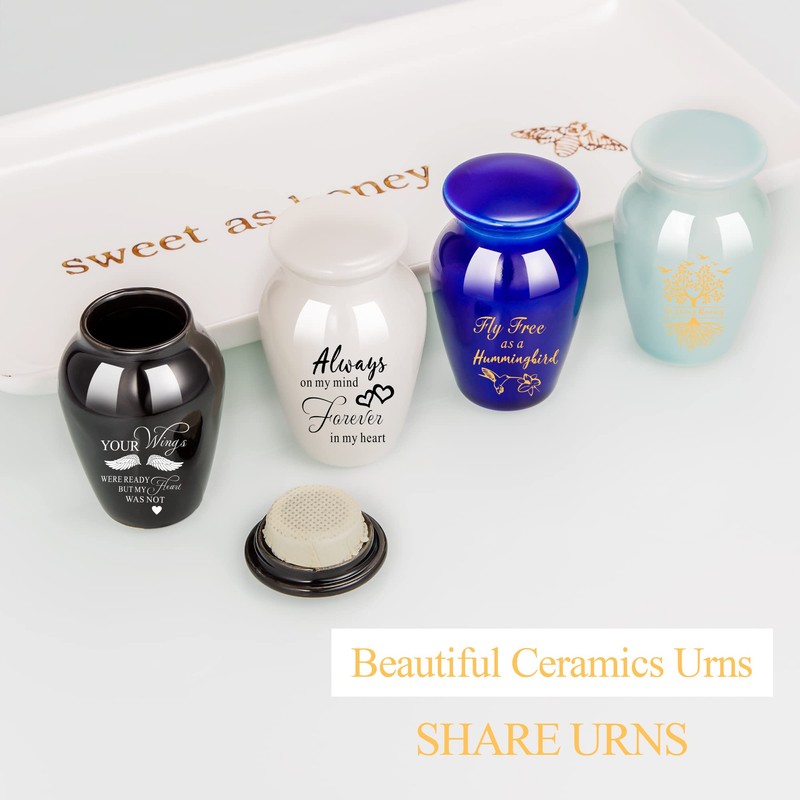 4 Piece Small Urns for Human Ashes Mini Cremation Urns