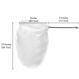 4 Pack Ultra Fine Mesh Coffee Strainer Bag with 1 Frame Handle, 200 Mesh Food Grade Nut Milk Bag, Reusable Kitchen Strainer Fine Mesh for Soy Milk, Milk, Juice, Tea Leaf Filter, Honey, Wine (Small)