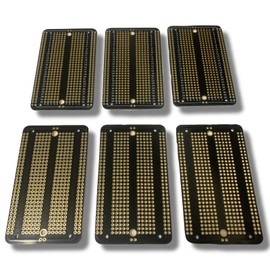 USRJXY 6 Pcs Gold Plated Prototype PCB Boards for DIY Electronic Projects and Arduino Soldering Quality Universal Circuit Boards for Point-to-Point Soldering（Black）