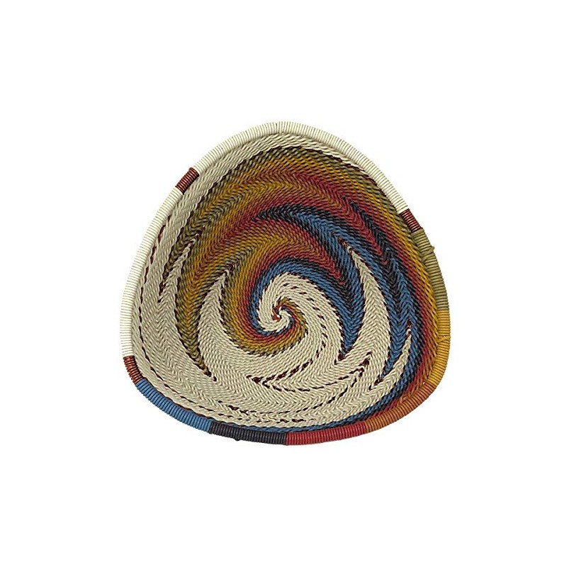 African Fair Trade Zulu Telephone Wire 4-1/2" Small Triangle Basket,