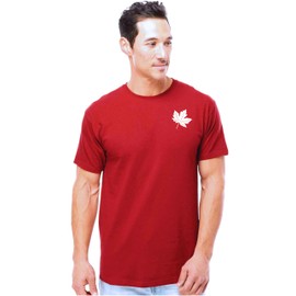 Mens Canada Shirt, Custom Handmade Canada Day Maple Leaf Shirt for Men L2 (L, T-Shirt, Red)