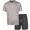 Light & Shade Herren Pyjamahose und T-Shirt Set, Hellgrau meliert/anthrazit,