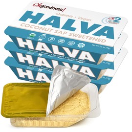 OhGoodness! Organic Halva 3 Pack - Only TWO Simple Ingredients, Melt-in-Mouth Snack & Dessert, Coconut Sap Sweetened Treat Paleo Approved - No Additives (Coconut) 75g