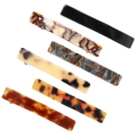 6-Pack French Hair Clips Set, 7.5cm Tortoise Shell Acetate Barrettes, Colorful Hair Accessories for Styling Women's and Girls' Hair - Durable, Lightweight, and Fashionable (Assorted Colors)