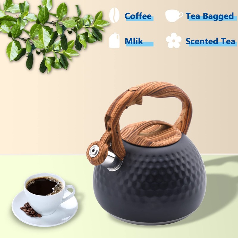 Foedo Tea Kettle, Stainless Steel Whistling Tea Kettle,3.2Qt Tea Pot