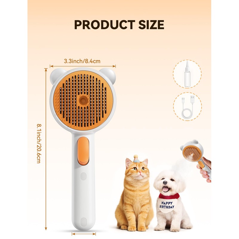 Pet Steam Brush for Dogs & Cats , Brushes for