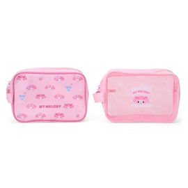 Sanrio 679488 Travel Pouch Set, 2 Pieces, My Melody Polyester Organizer, Suitable for Ages 3 and Up
