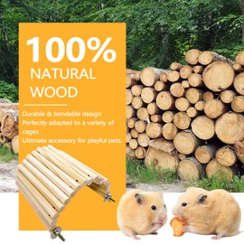 Chinchilla Wood Ledge Hamster Wooden Flexible Platform Perch Climbing Toys Cage Accessories for Rat Chinchilla Guinea Pig Sugar Glider Small Animal