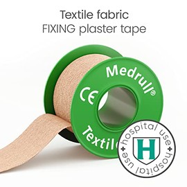 Medrull Fixierpflaster TEXTIL 5 m x 2,5 cm - Hypoallergenes Heftpflaster mit starker Klebkraft im Karton