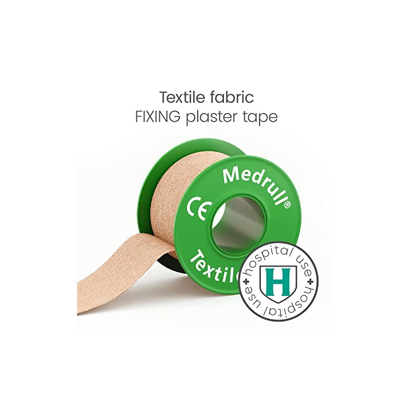 Medrull Fixierpflaster TEXTIL 5 m x 2,5 cm - Hypoallergenes