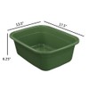 Gloreen 18 Quart Wash Basins, Large Plastic Rectangular Dish Pan/Tub,